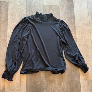 Elegant Black Ruffled Women's Top